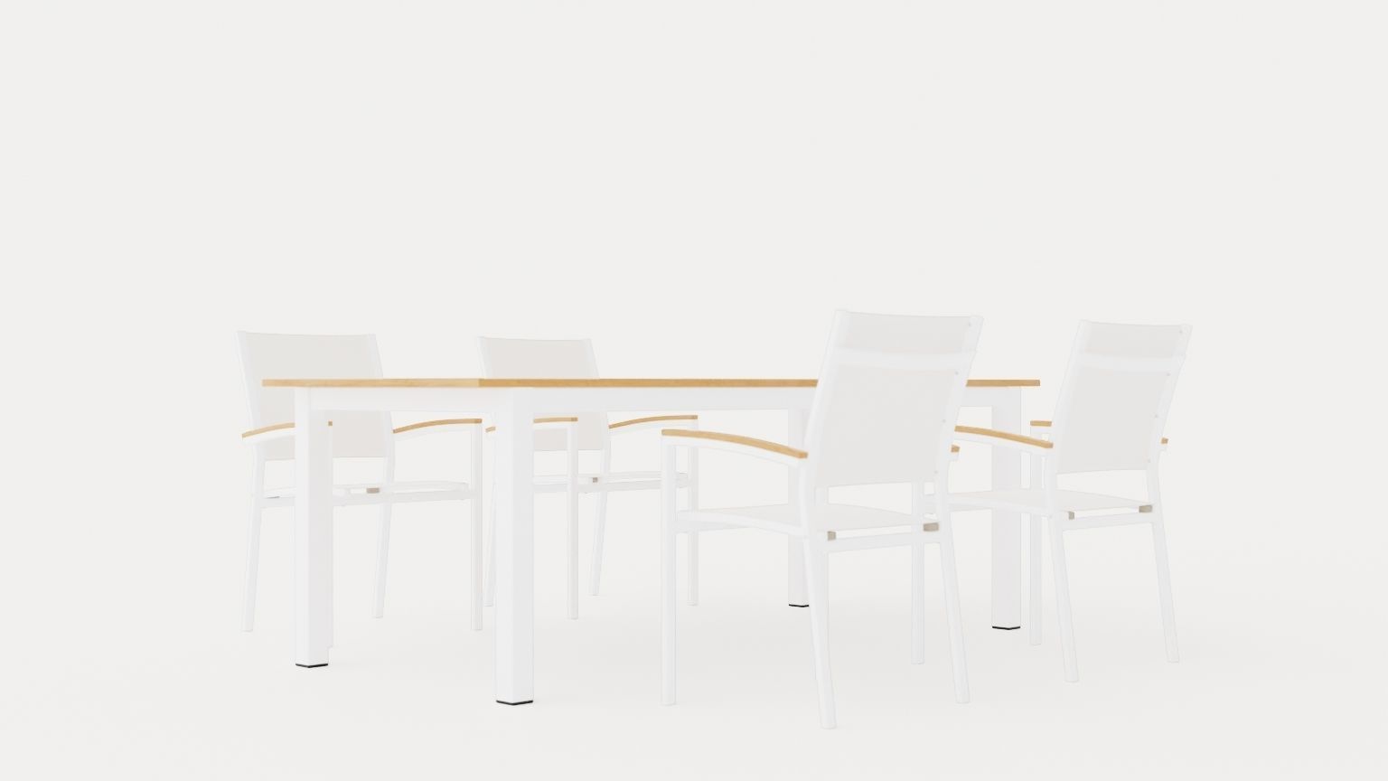 Twin dining set Low-poly 3D model_1