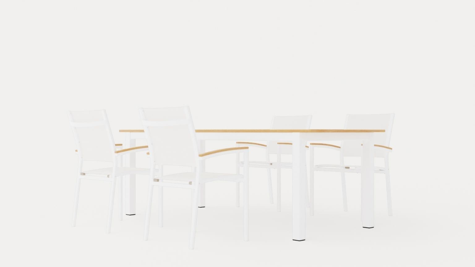 Twin dining set Low-poly 3D model_3