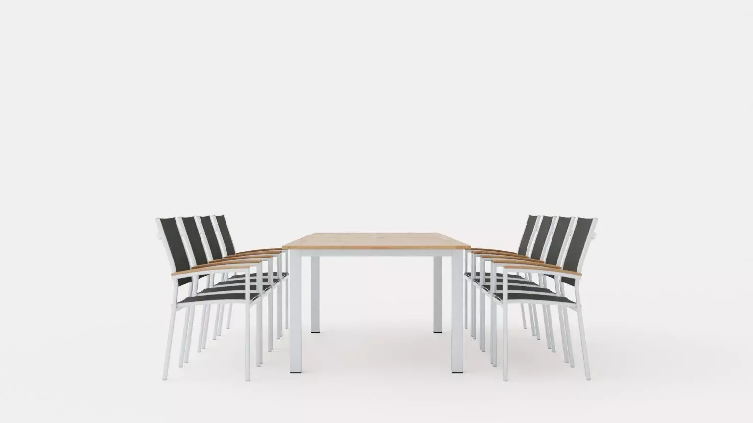 Twin dining set Low-poly 3D model_0