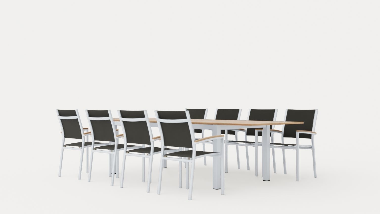 Twin dining set Low-poly 3D model_3