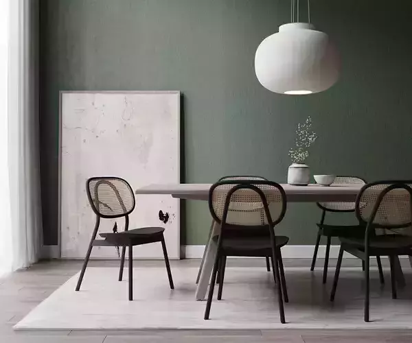 Modern Interior Dining Room - Low Poly - PBR Textures