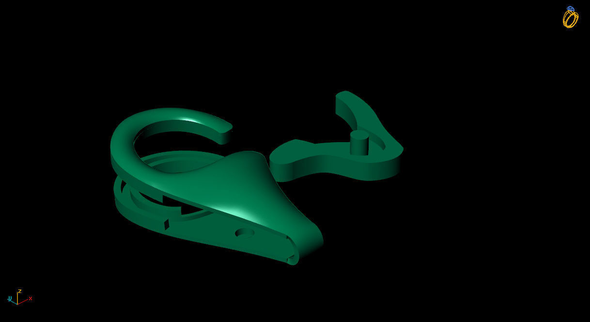 Exquisite Cain Lock Intricately Crafted 3D Jewelry Design 3D print model_2