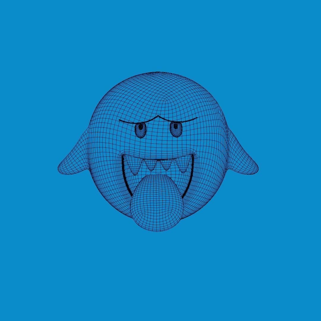 Boo ghost 3d character model lowpoly mario bros world Low-poly 3D model_4