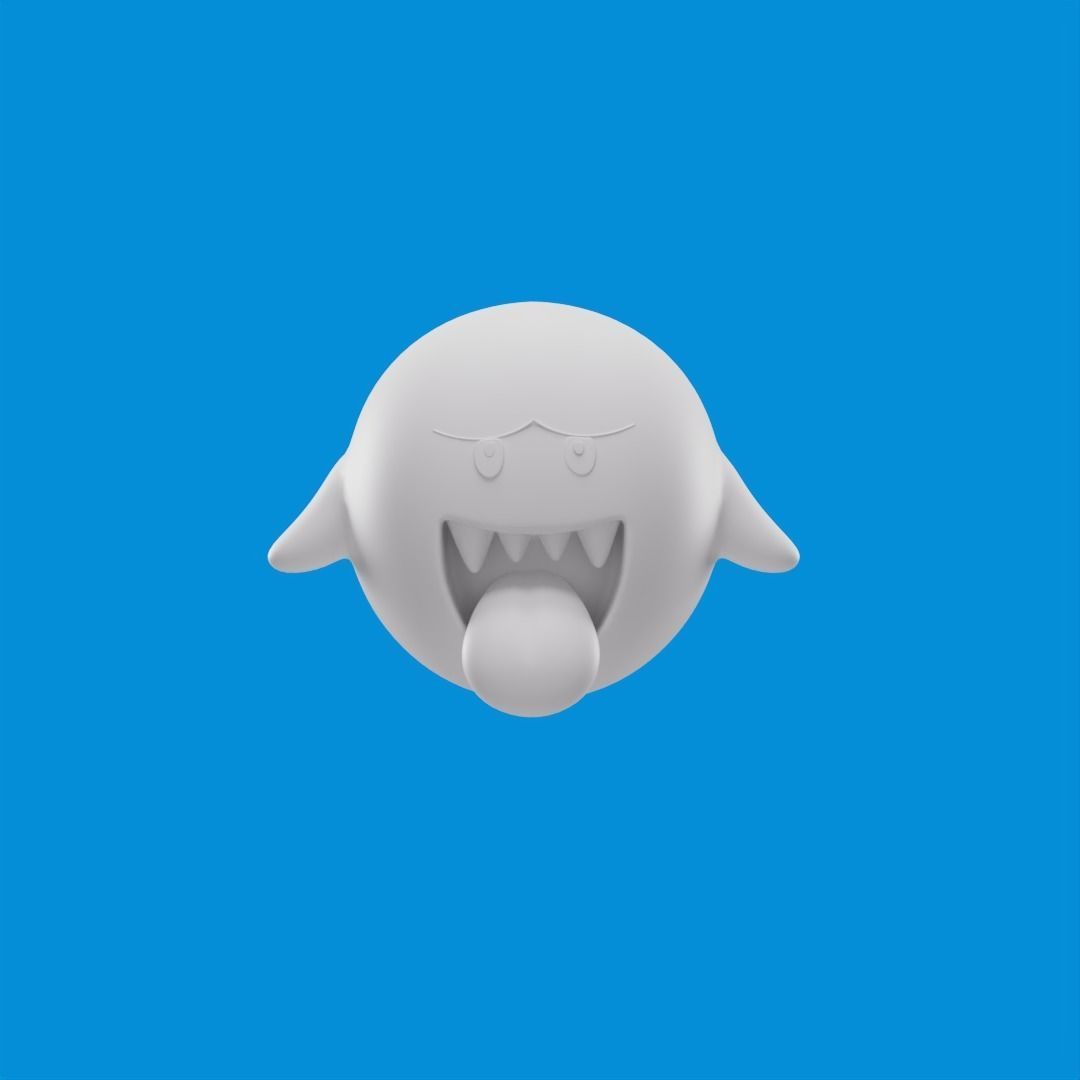 Boo ghost 3d character model lowpoly mario bros world Low-poly 3D model_2