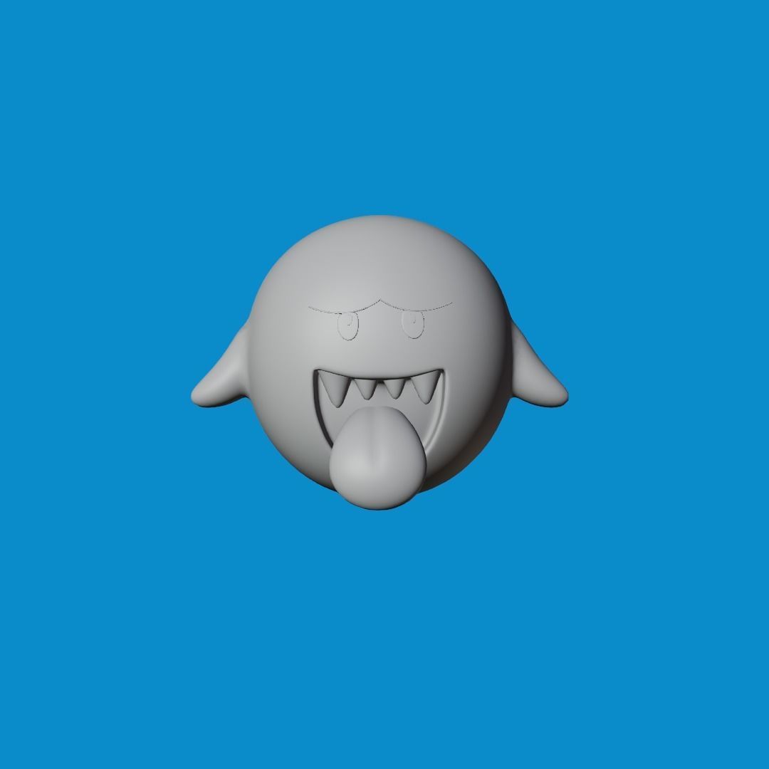 Boo ghost 3d character model lowpoly mario bros world Low-poly 3D model_3