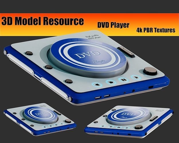 Portable DVD Player Low-poly 3D model