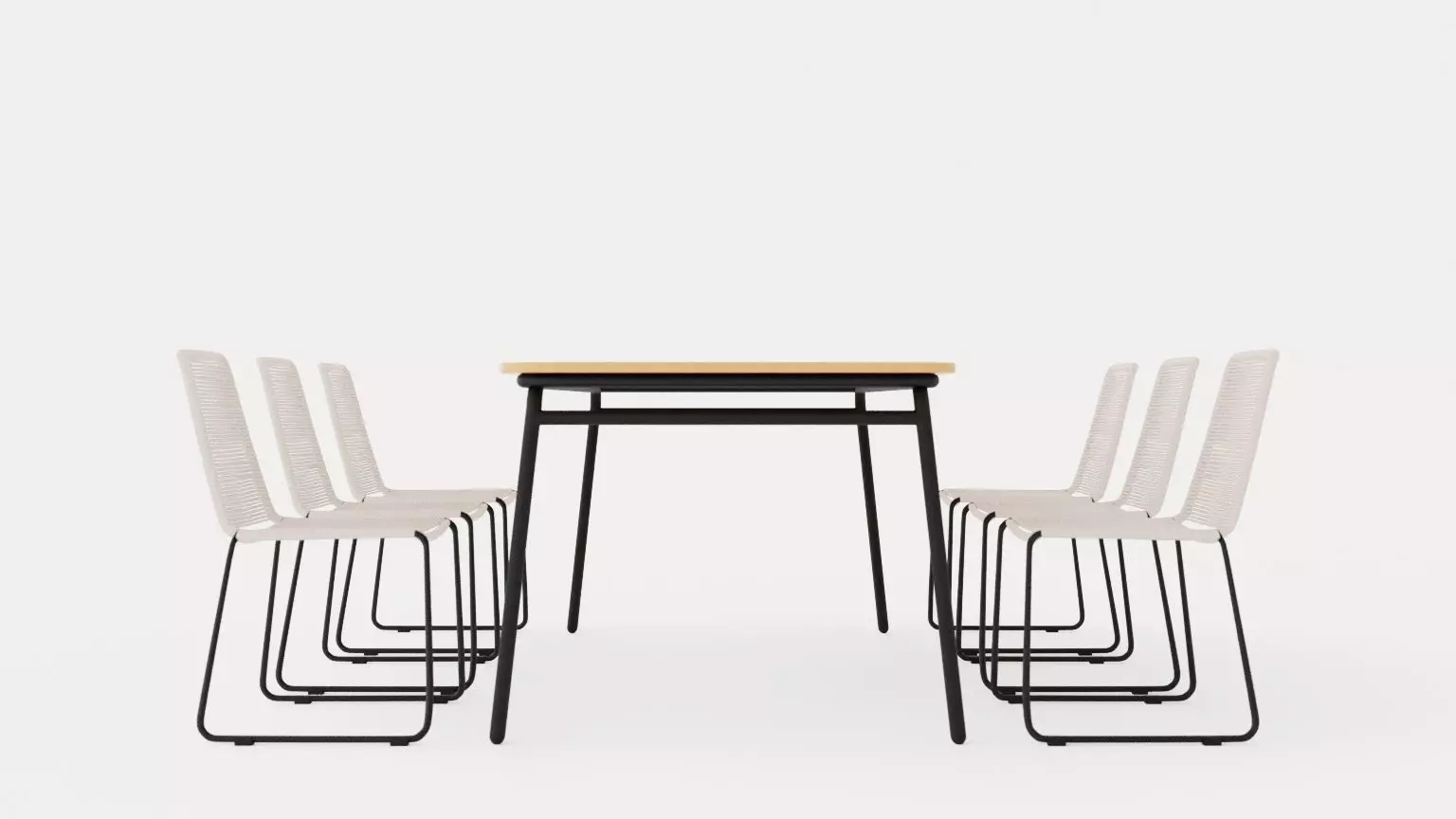 Bjorko and Hono dining set Low-poly 3D model_0