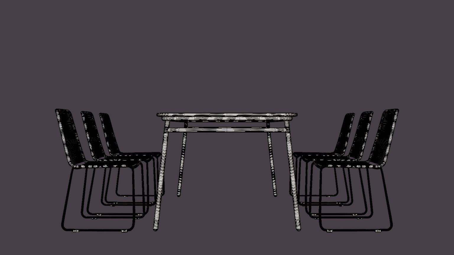 Bjorko and Hono dining set Low-poly 3D model_7