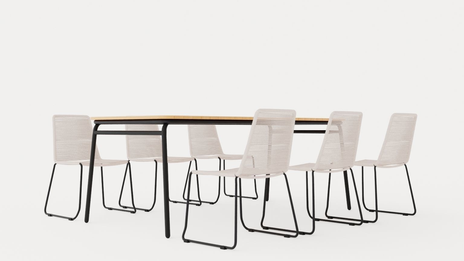 Bjorko and Hono dining set Low-poly 3D model_1