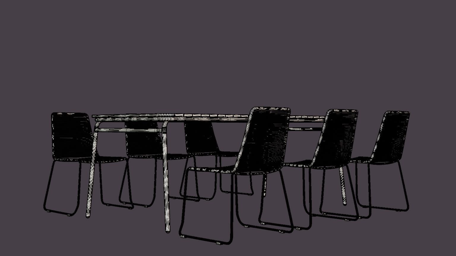 Bjorko and Hono dining set Low-poly 3D model_6
