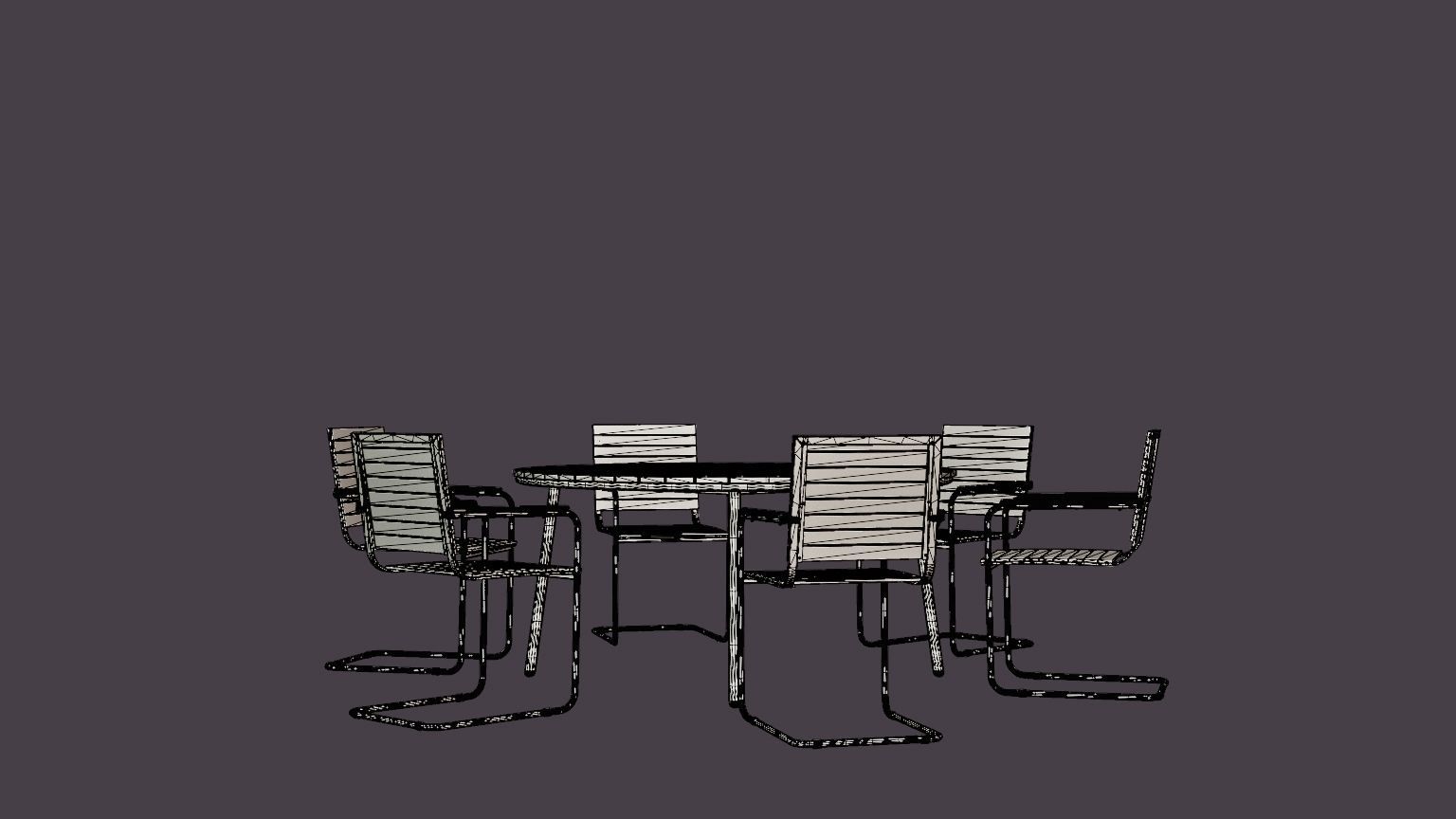 Malo and Reso dining set Low-poly 3D model_6