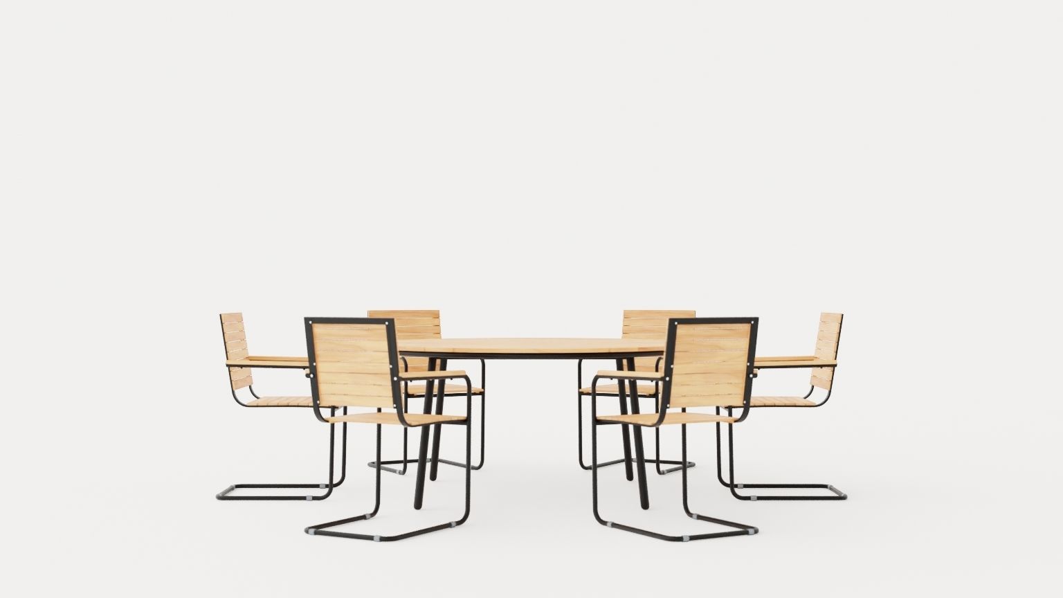 Malo and Reso dining set Low-poly 3D model_4