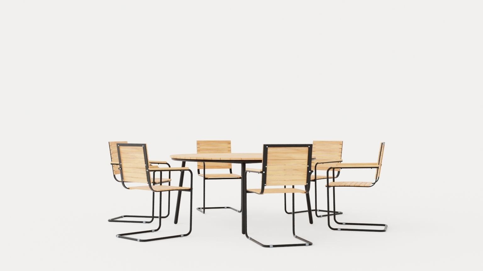 Malo and Reso dining set Low-poly 3D model_1