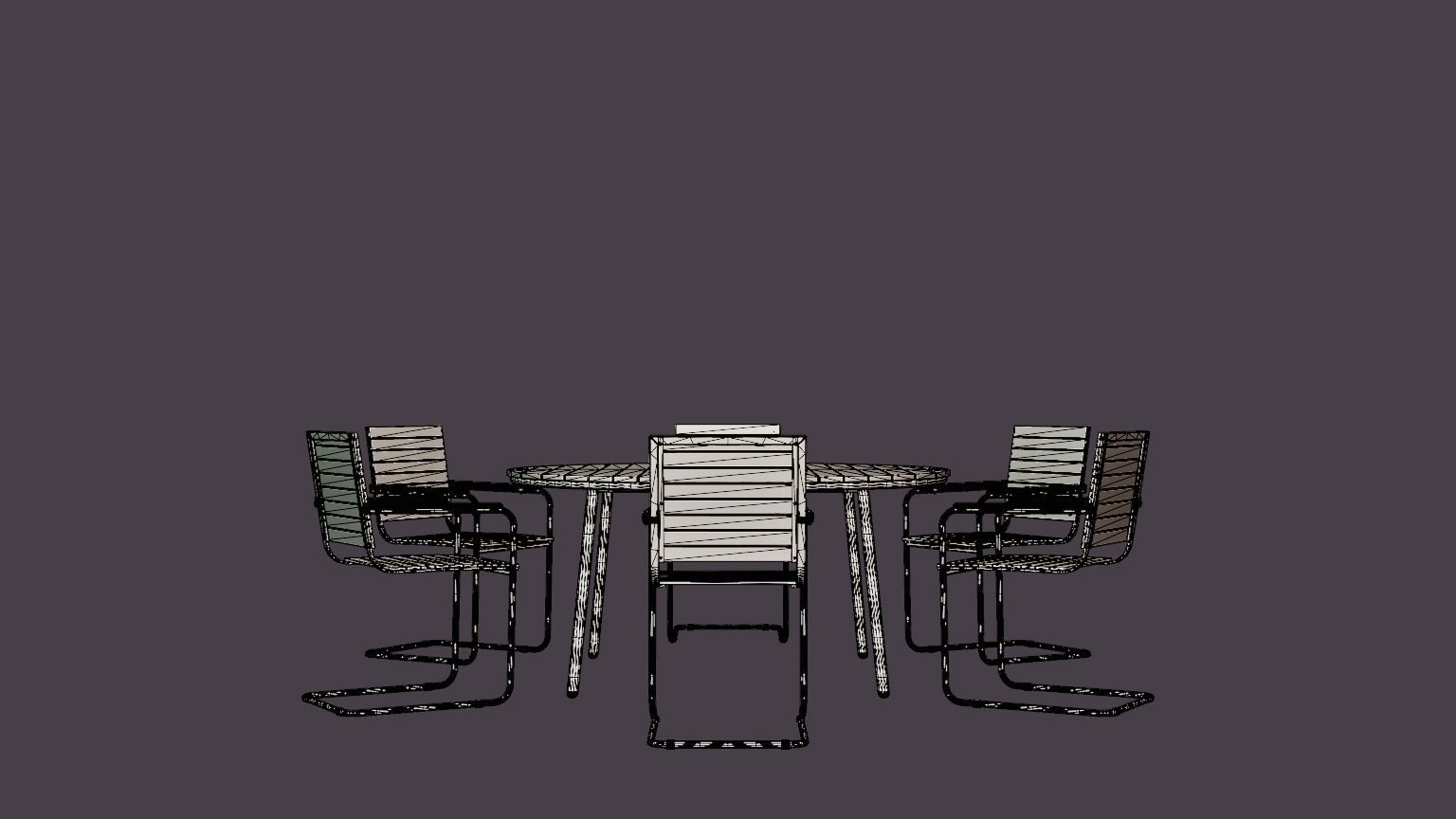 Malo and Reso dining set Low-poly 3D model_7