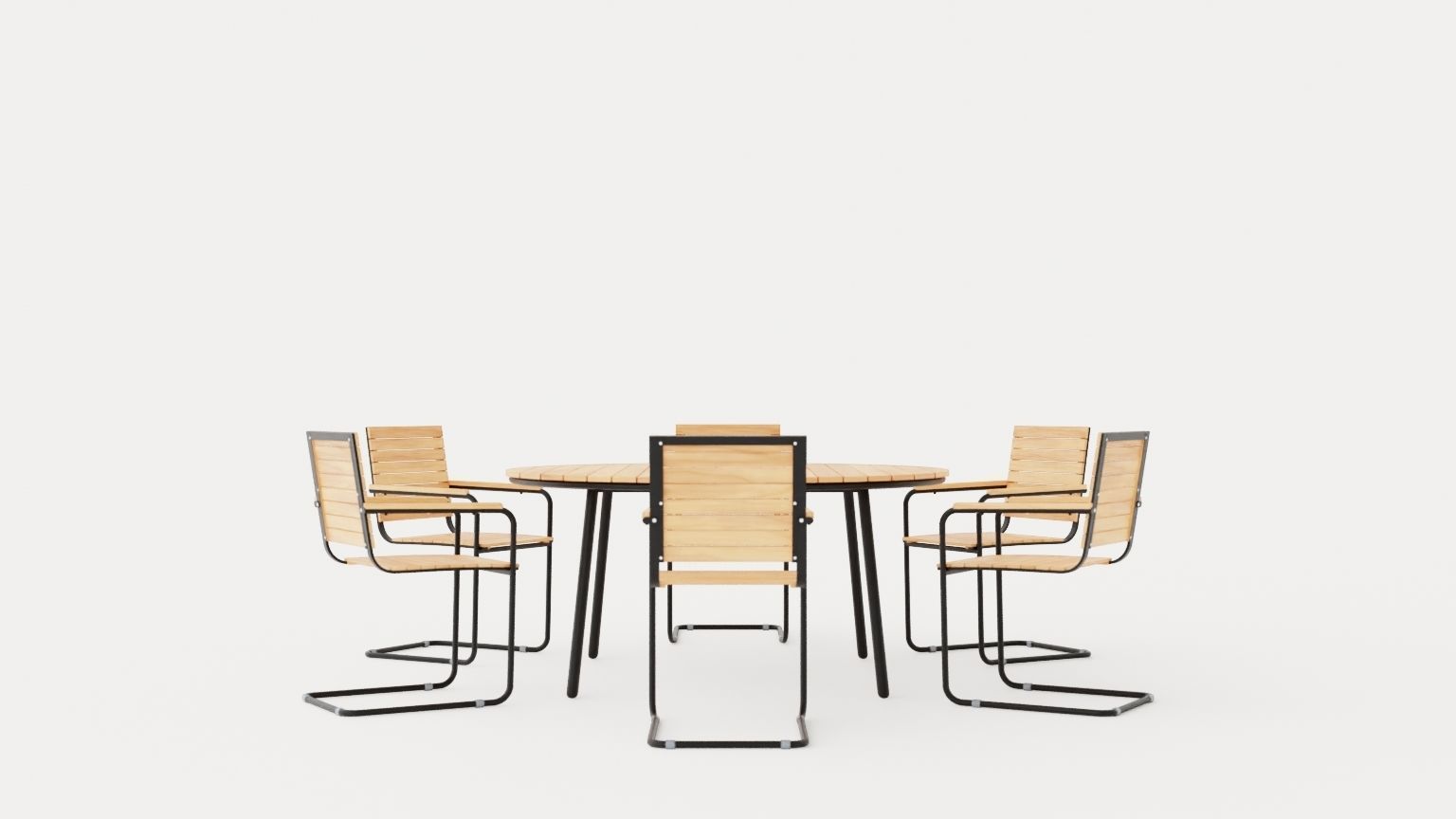 Malo and Reso dining set Low-poly 3D model_2