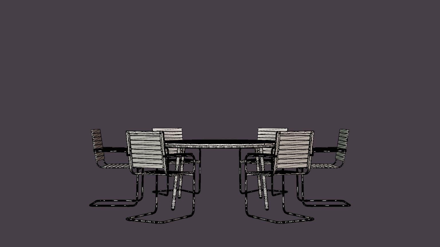 Malo and Reso dining set Low-poly 3D model_5