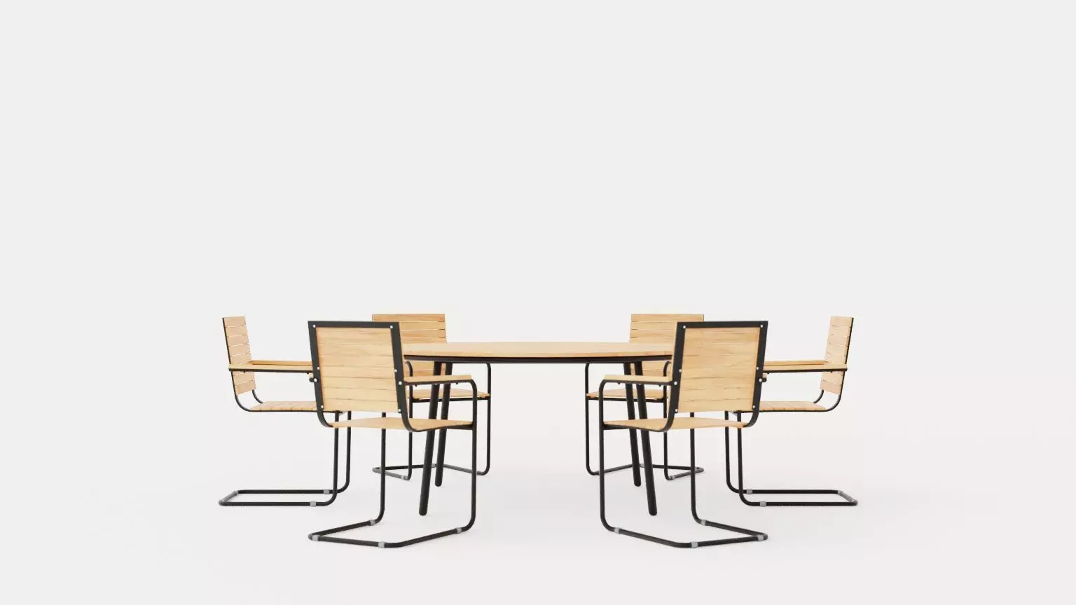 Malo and Reso dining set Low-poly 3D model_0