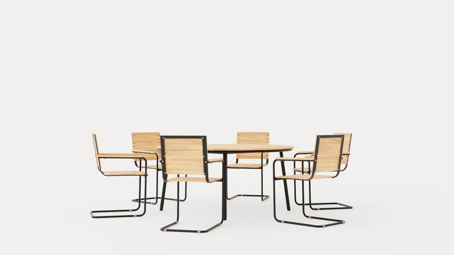 Malo and Reso dining set Low-poly 3D model_3