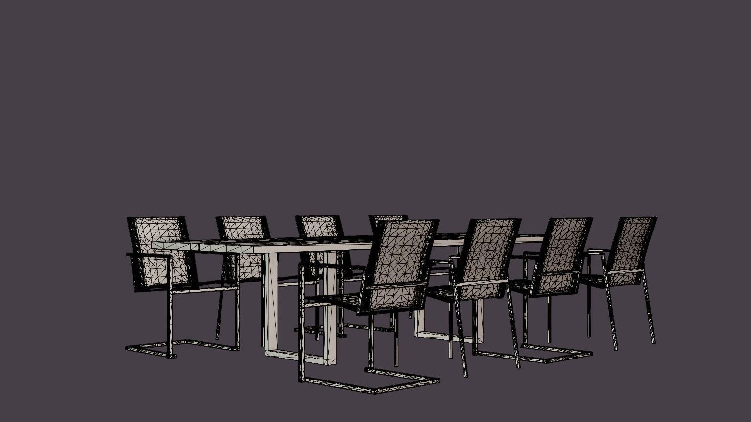 Gaunt dining set Low-poly 3D model_6