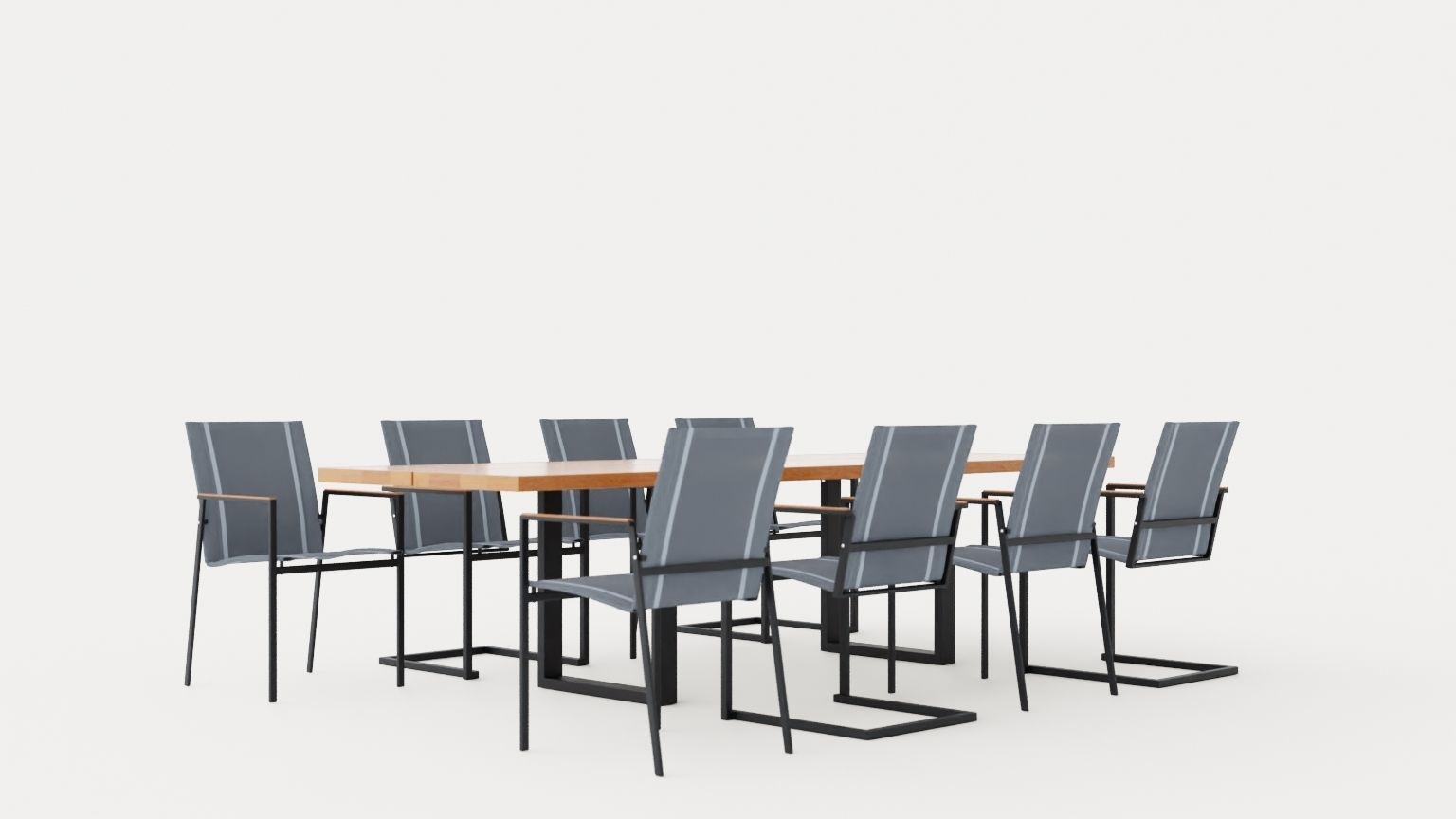 Gaunt dining set Low-poly 3D model_1