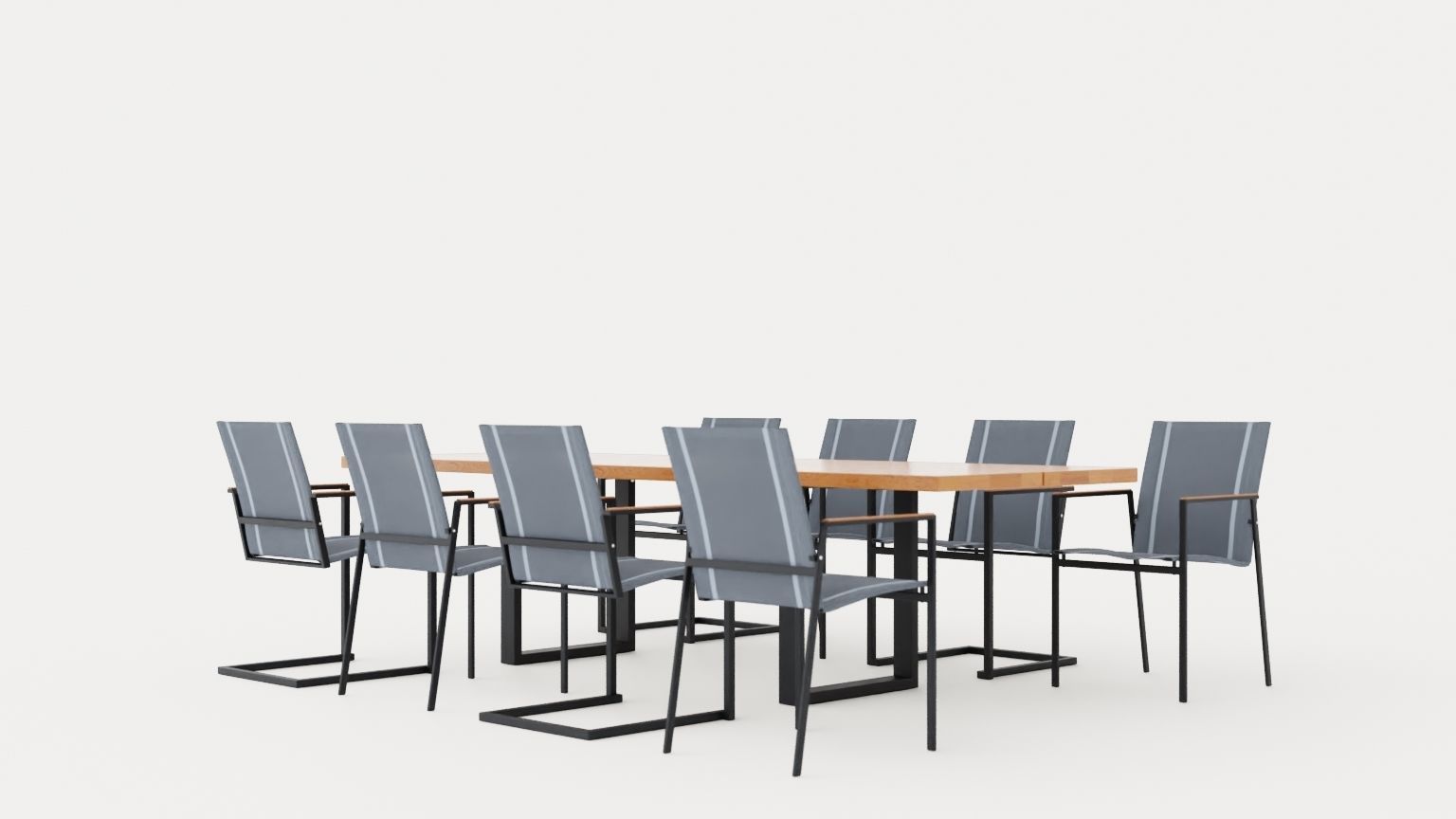 Gaunt dining set Low-poly 3D model_3