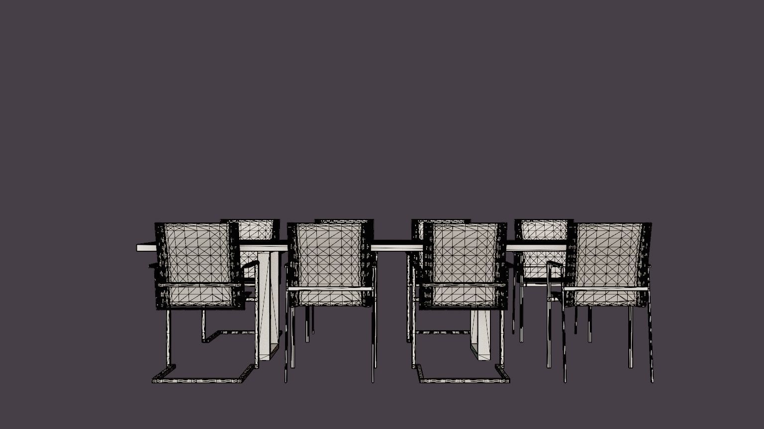 Gaunt dining set Low-poly 3D model_5