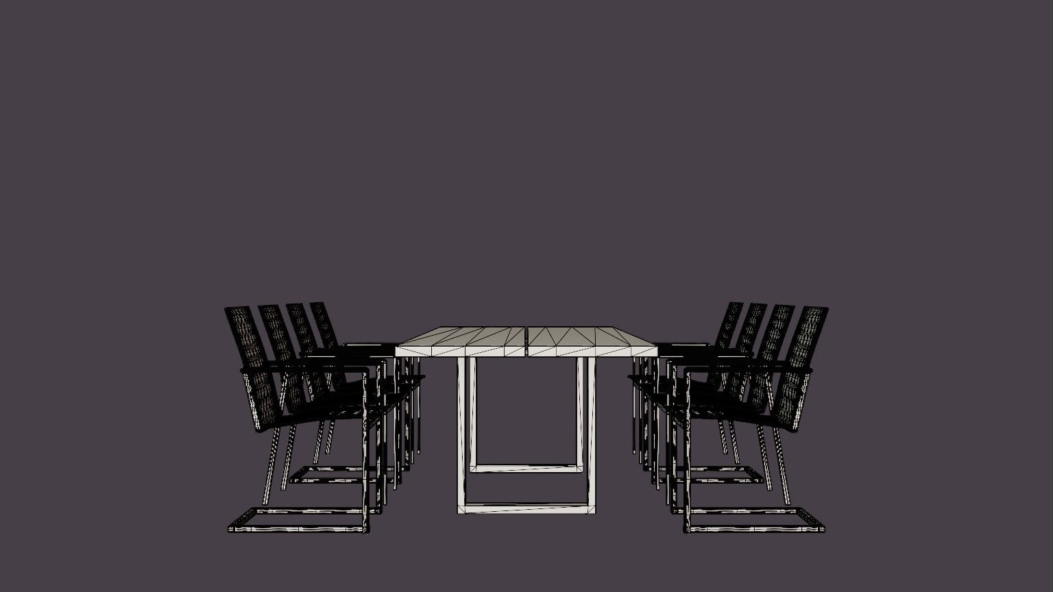 Gaunt dining set Low-poly 3D model_7
