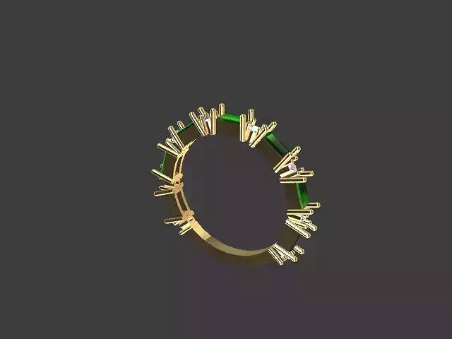 Baquette and round ring 3D print model