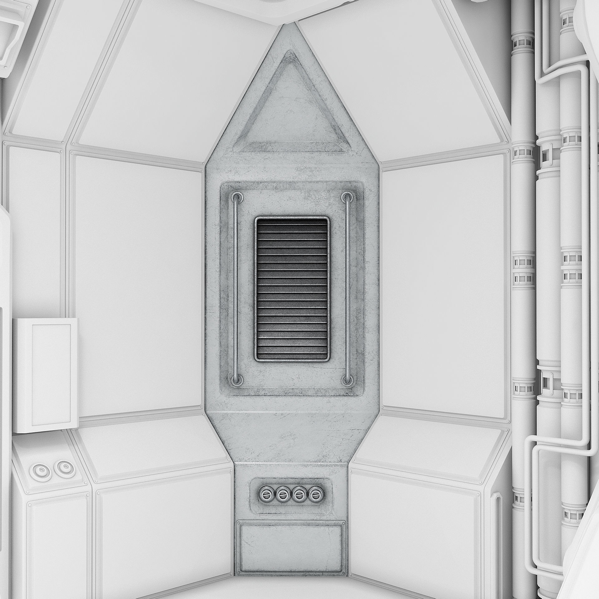 Space Station Wall - Corner Inside 3D model_6