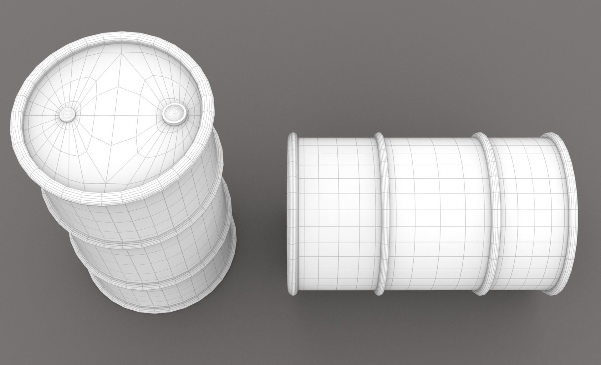 Drum oil old iron 3d model  Low-poly 3D model_9