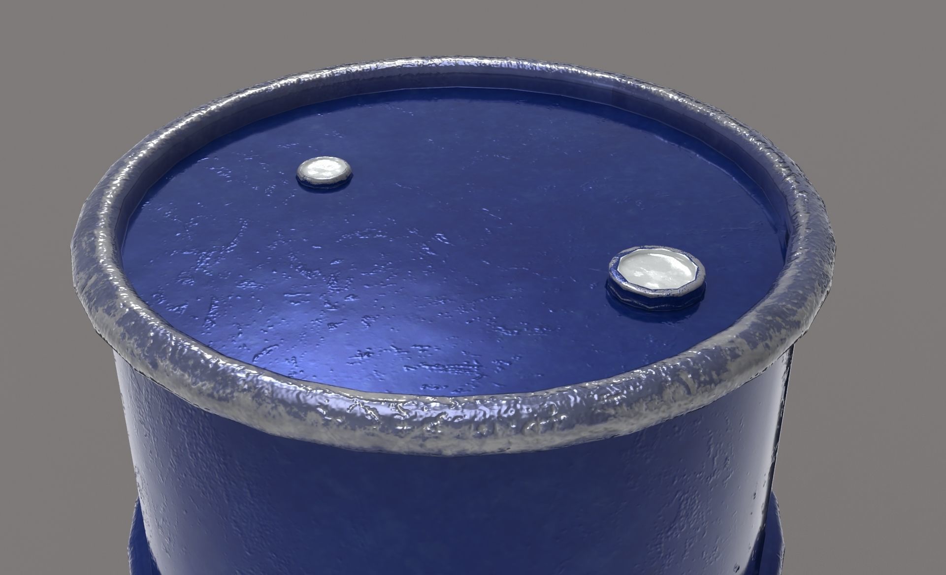 Drum oil old iron 3d model  Low-poly 3D model_3