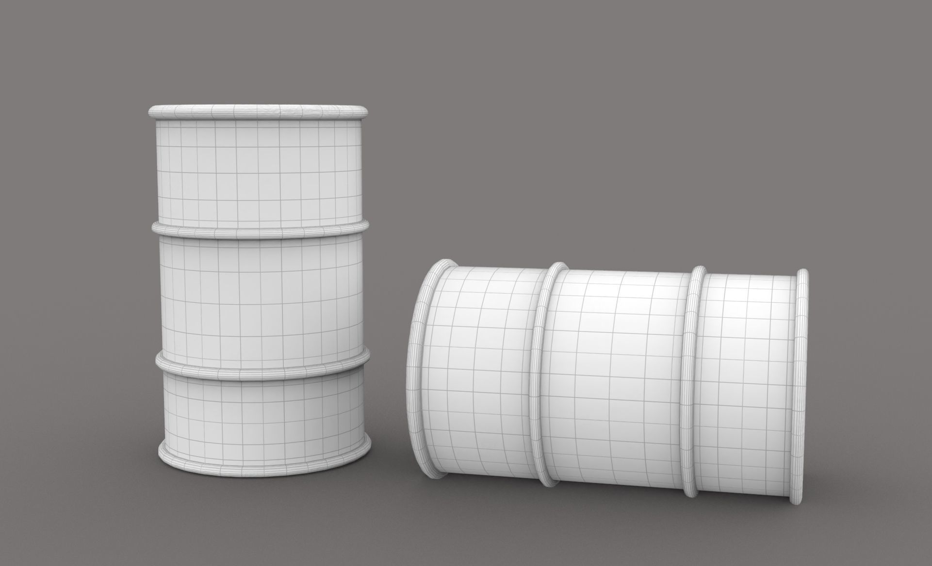 Drum oil old iron 3d model  Low-poly 3D model_8