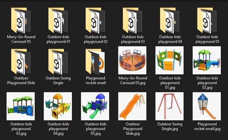 Small playground objects 3D model_3