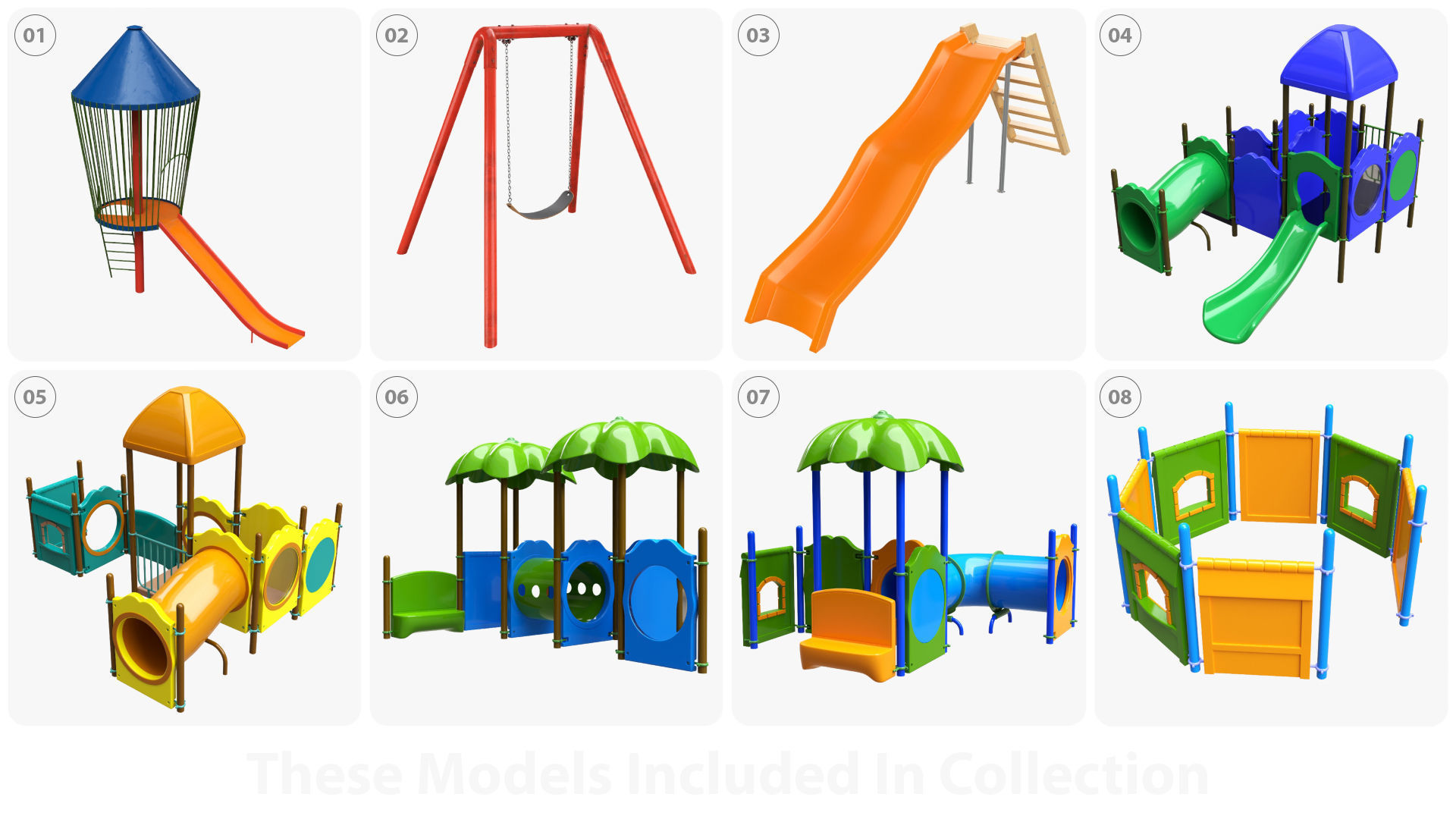 Small playground objects 3D model_1