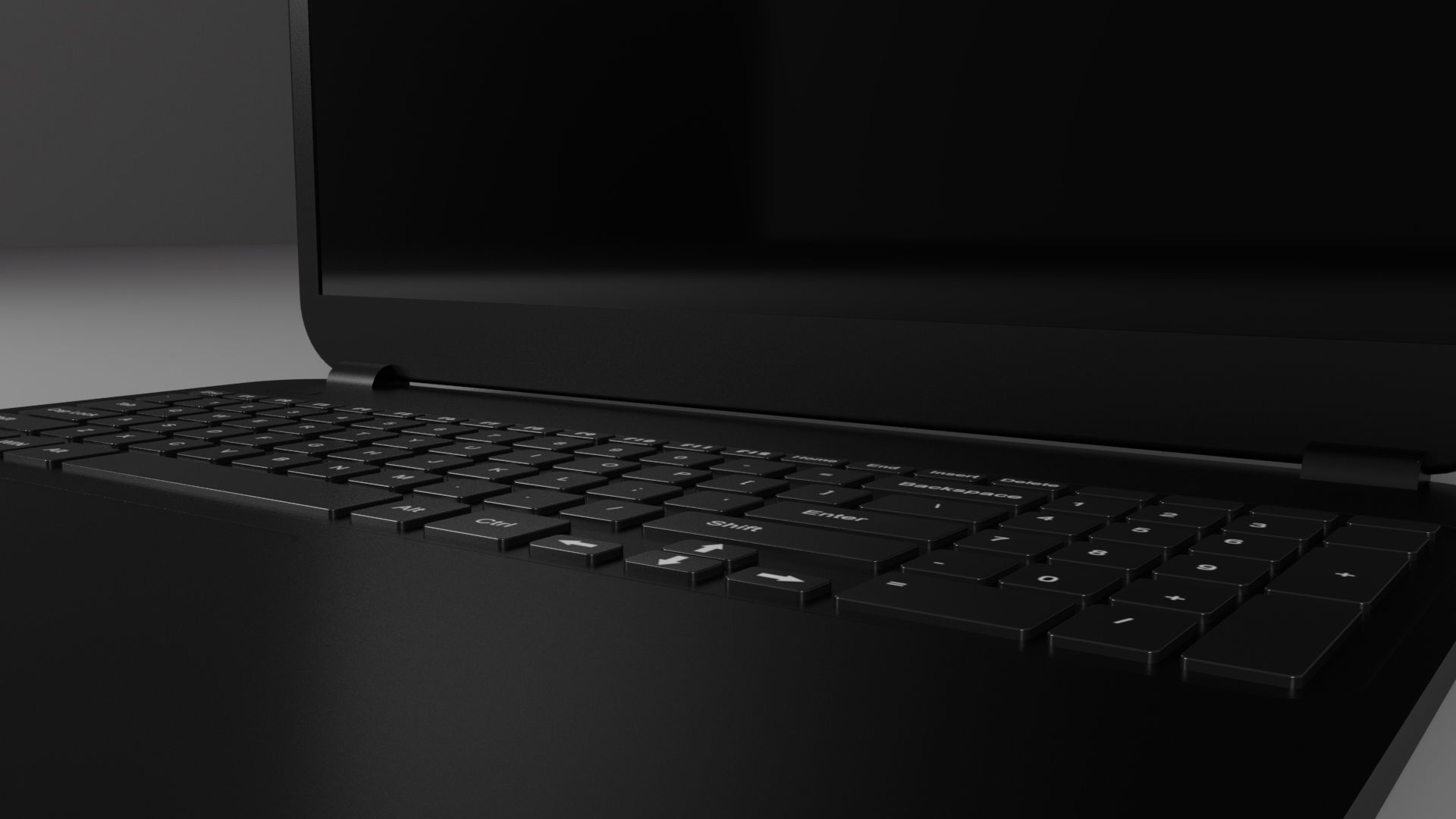 Laptop Low-poly 3D model_7