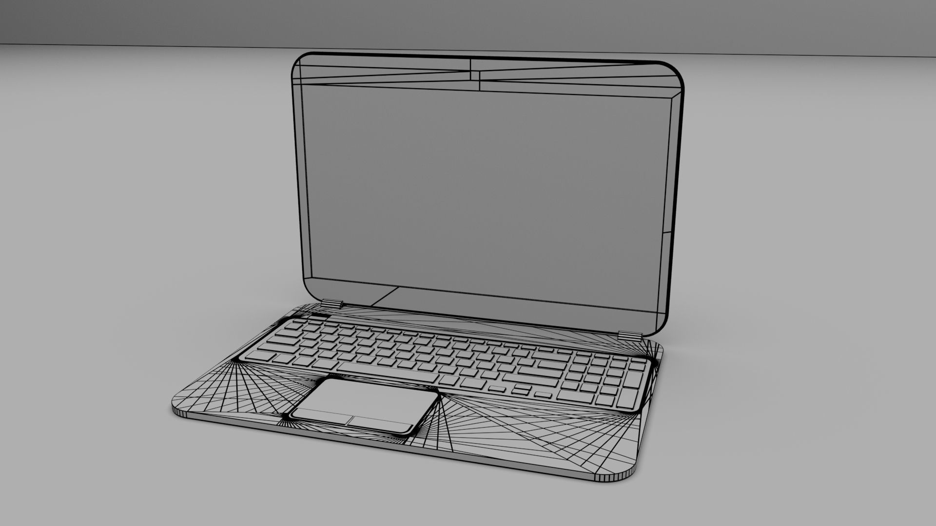 Laptop Low-poly 3D model_6