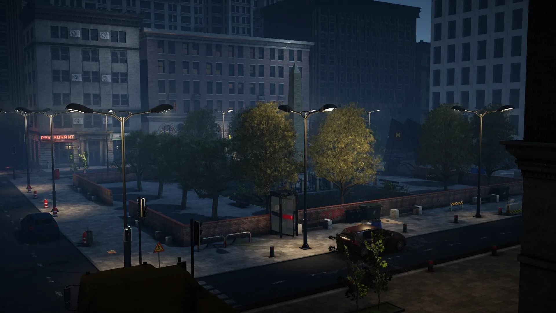 Modern City Downtown with Interiors Megapack Low-poly 3D model_16