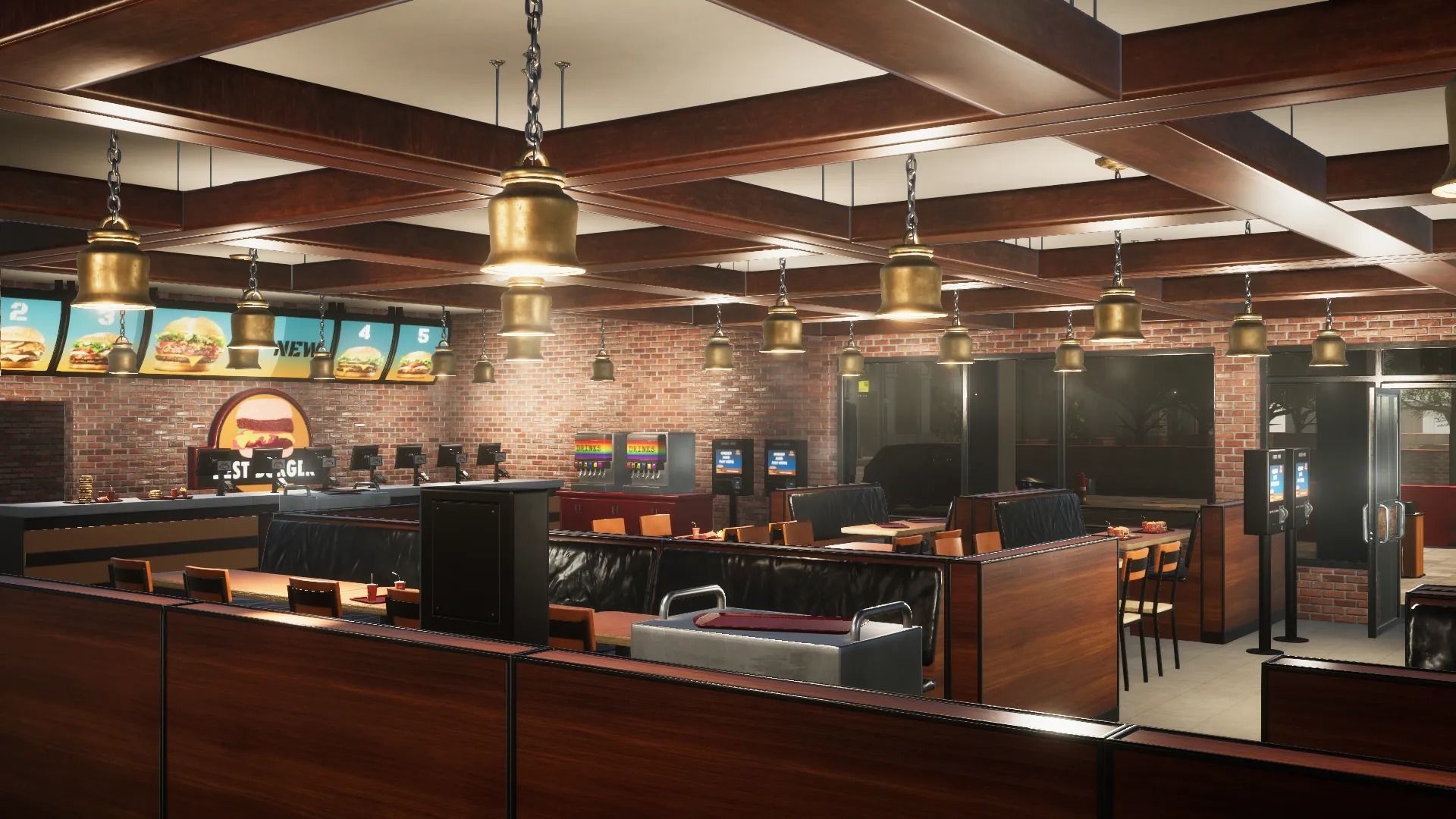 Modern City Downtown with Interiors Megapack Low-poly 3D model_5