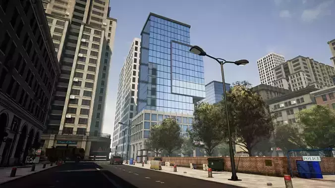 Modern City Downtown with Interiors Megapack