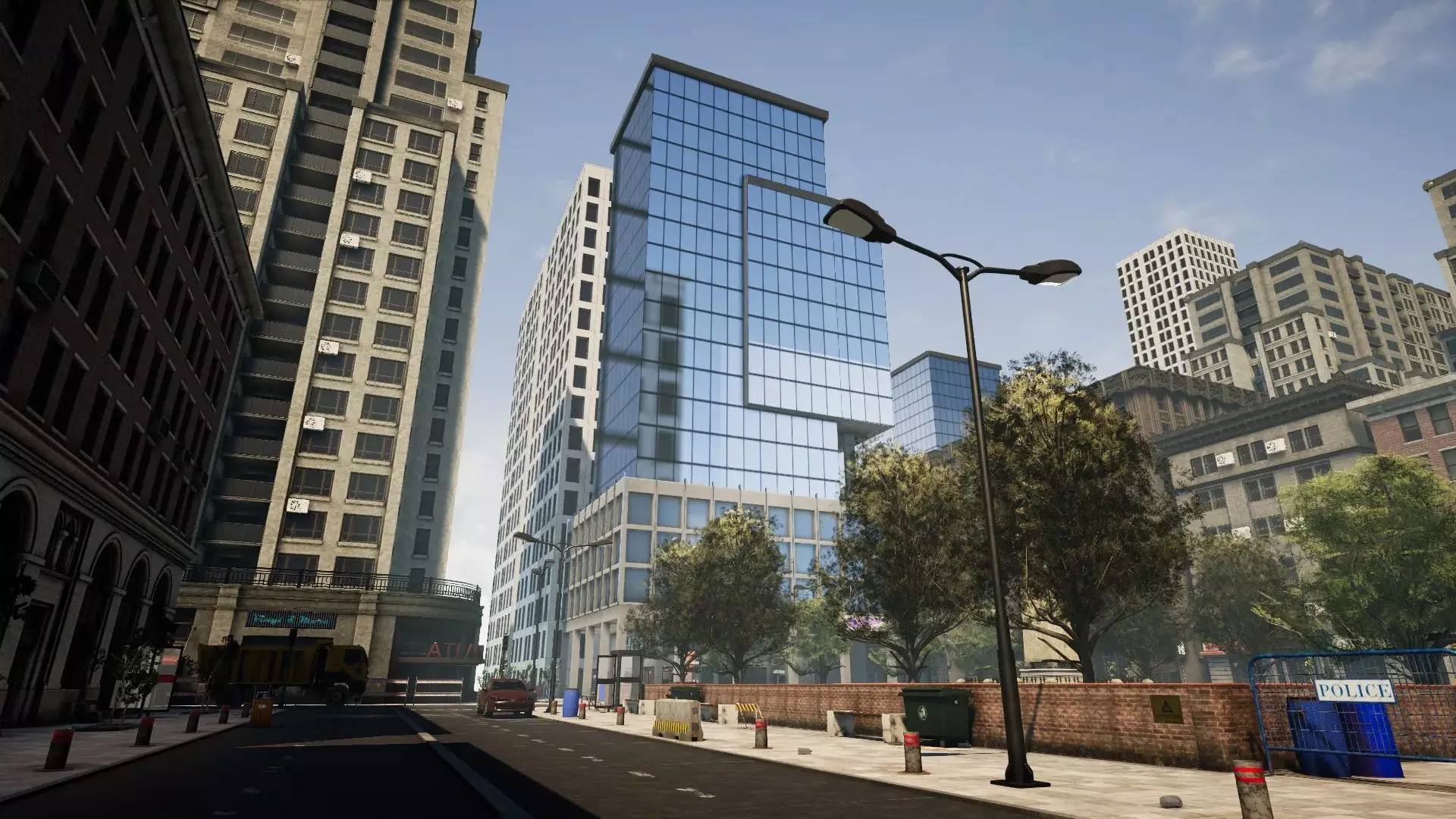 Modern City Downtown with Interiors Megapack Low-poly 3D model_0