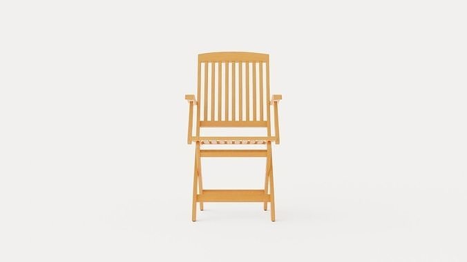 Boston folding chair Low-poly 3D model