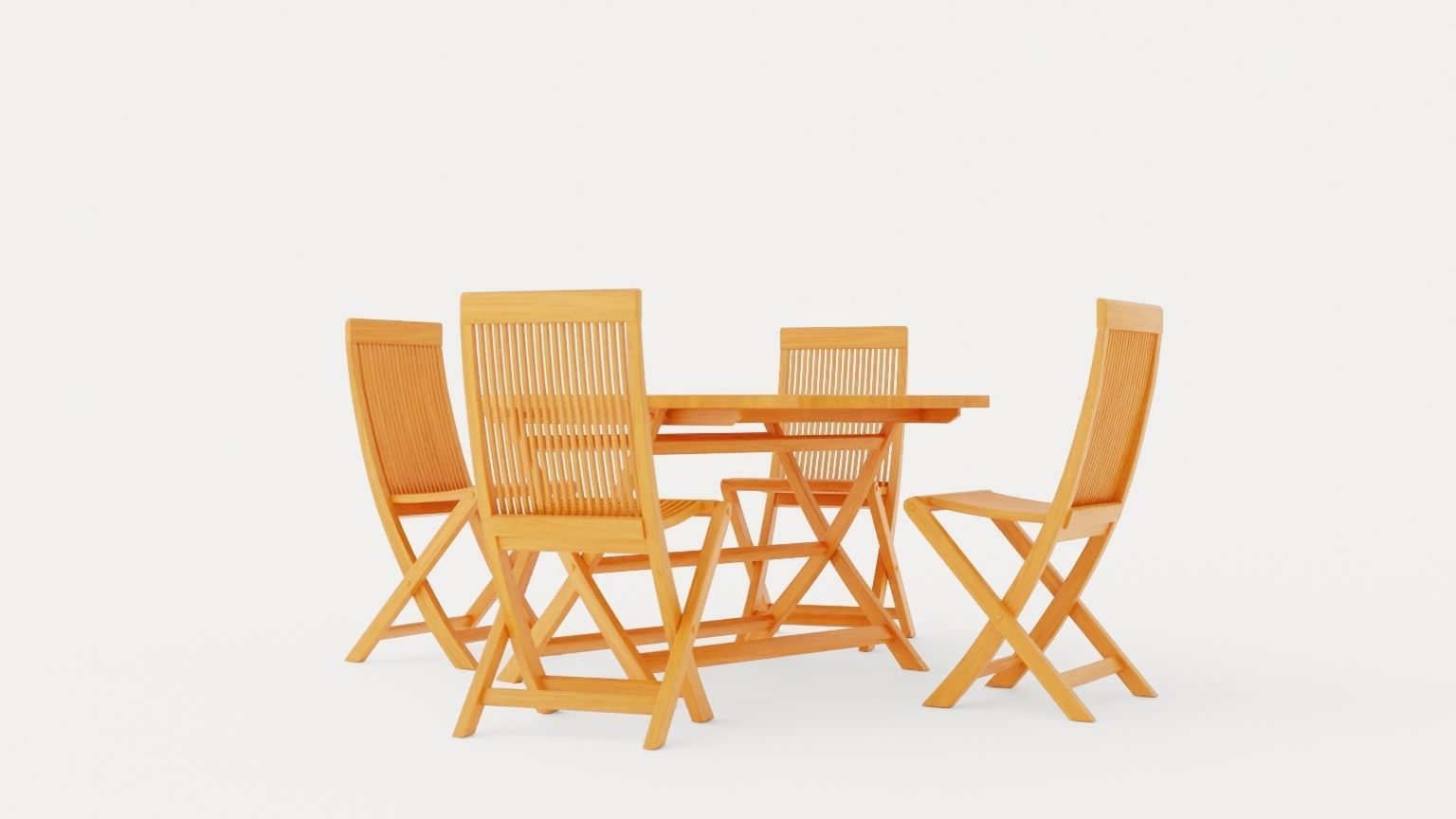 Viken dining set Low-poly 3D model_1