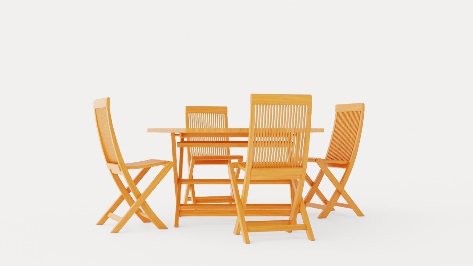 Viken dining set Low-poly 3D model_4