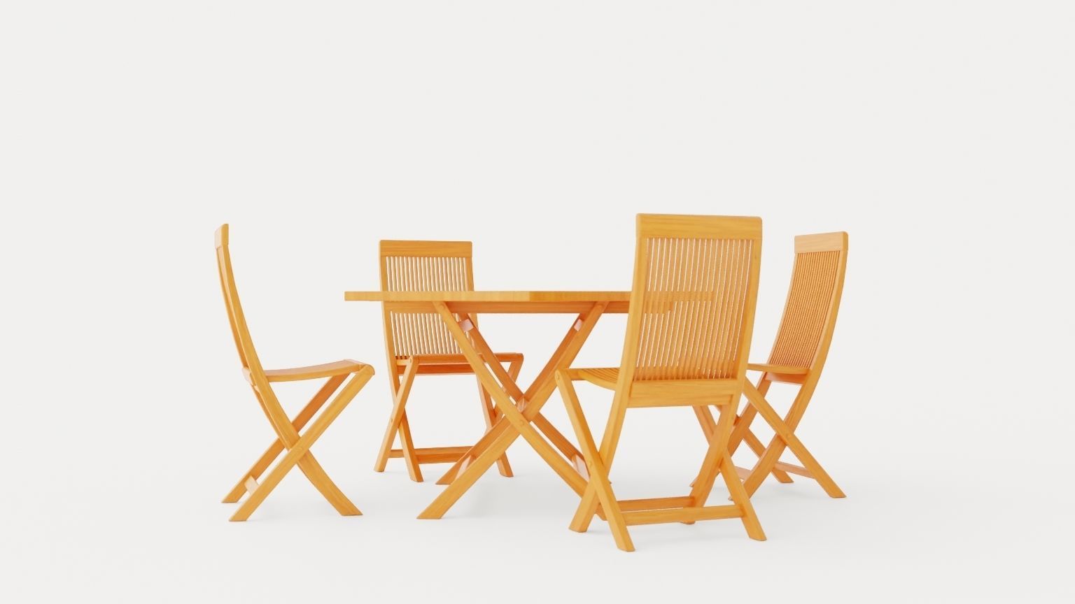 Viken dining set Low-poly 3D model_2