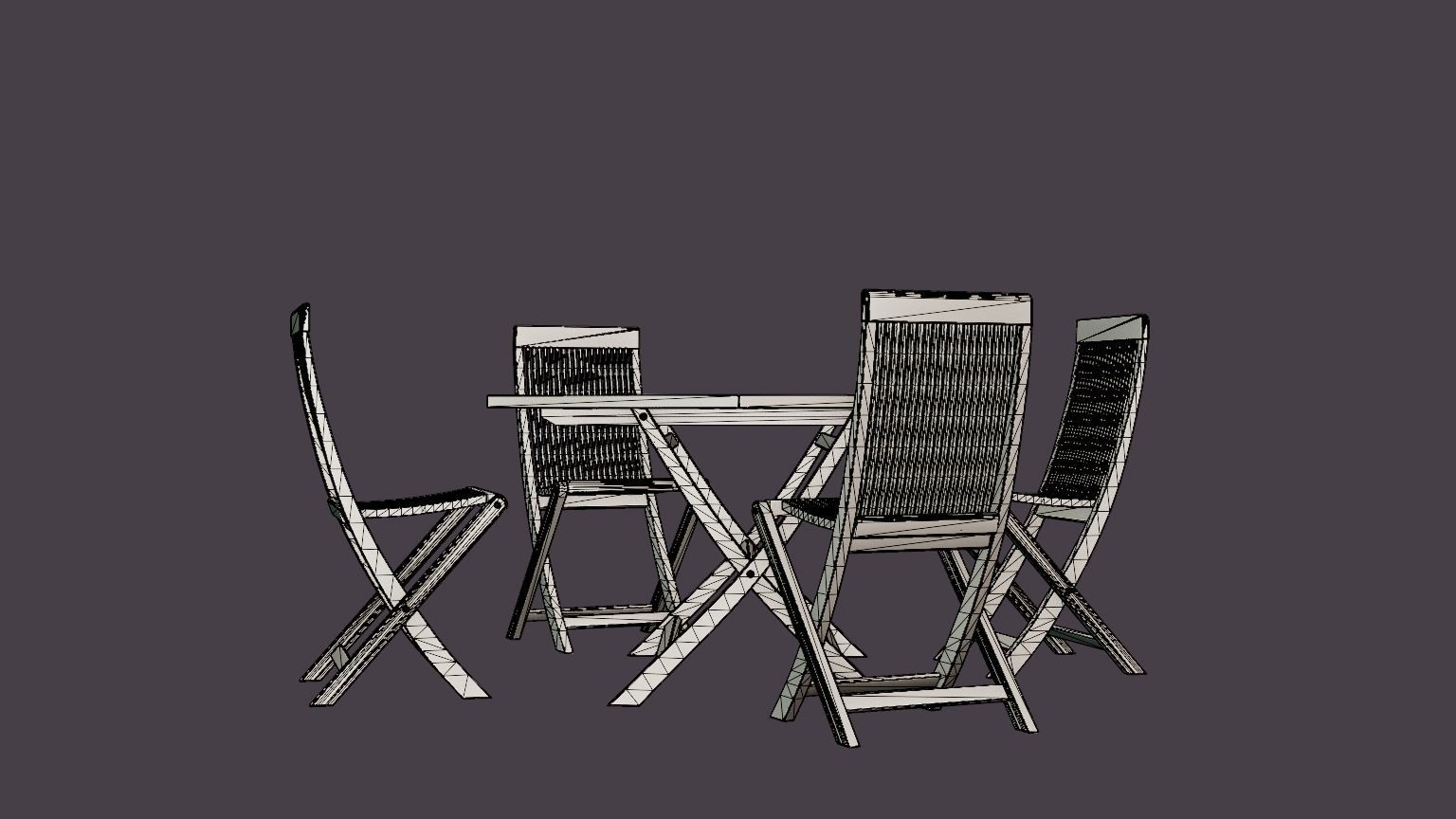 Viken dining set Low-poly 3D model_7