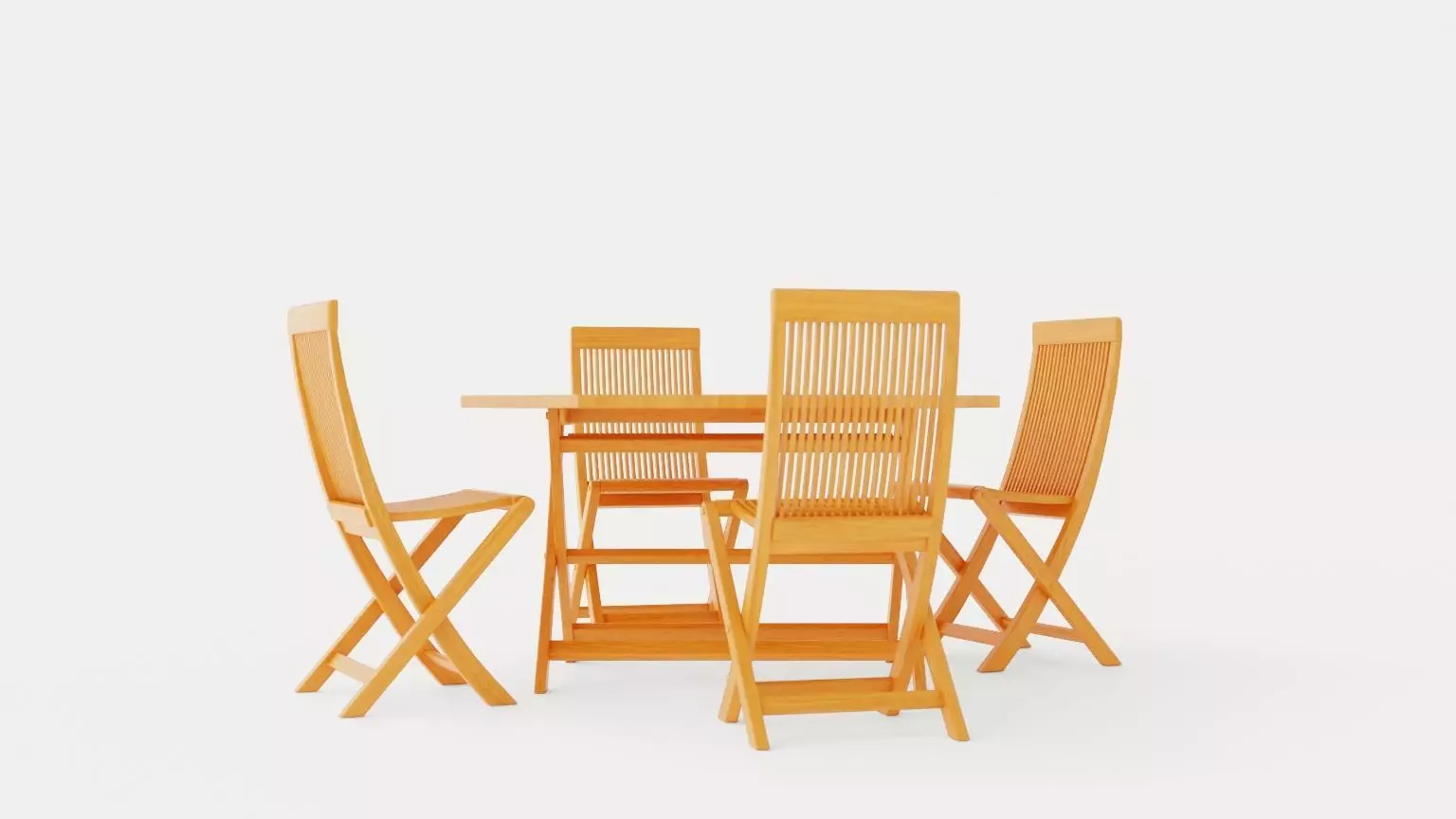 Viken dining set Low-poly 3D model_0