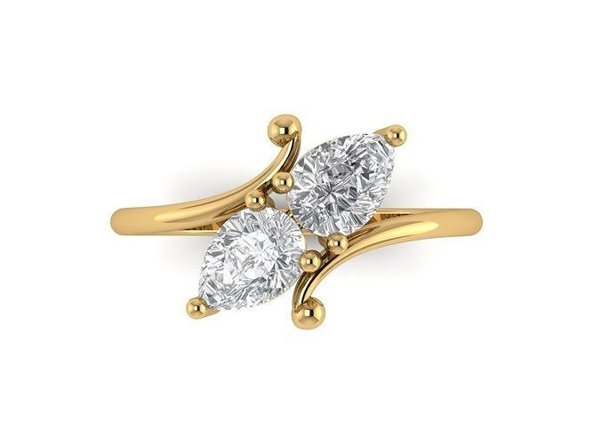 Two stone Ring two pear stone ring 3D print model
