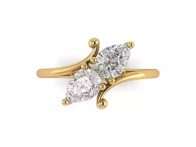 Two stone Ring two pear stone ring