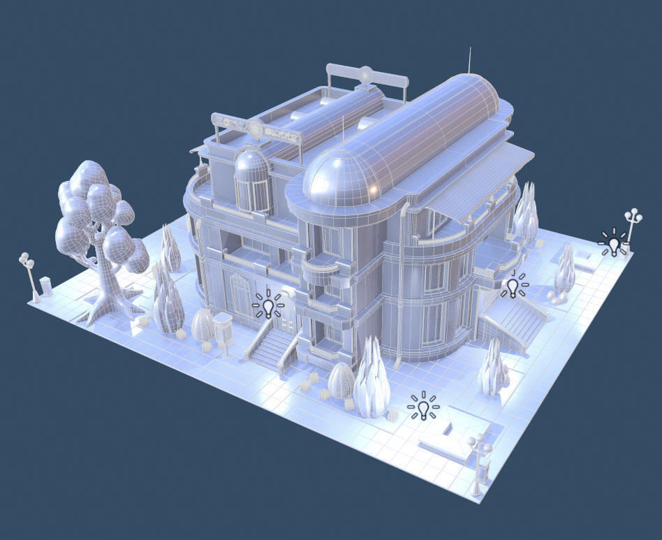 Model STYLIZED BUILDING - Hotel 4 3D model_4