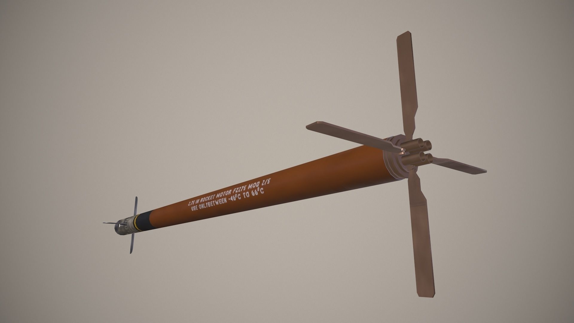 Rocket Launcher FZ231 With Missiles Low-poly 3D model_15
